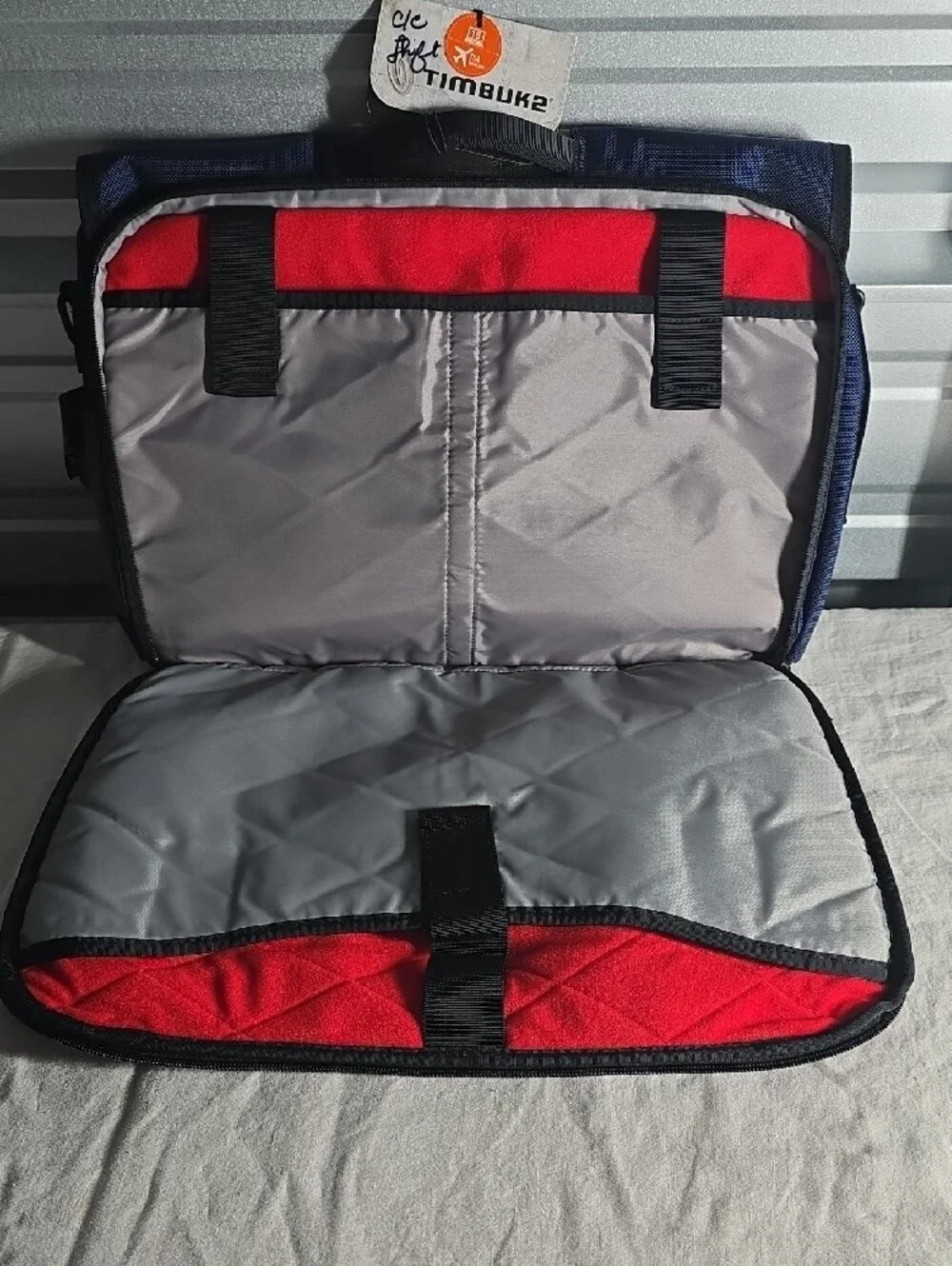 Timbuk2 Navy and Gray Messenger Bag with Black Accents